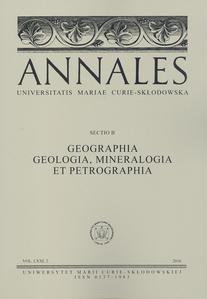 Okładka: Annales UMCS, sec. B (Geographia, Geologia, Mineralogia et Petrographia), vol. LXXI, 2