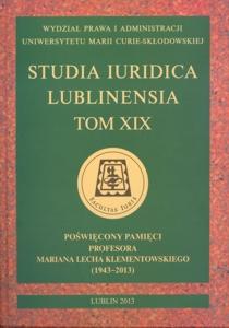 Okładka: Studia Iuridica Lublinensia, t. 19