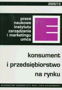 Okładka: Konsument i przedsiębiorstwo na rynku (PNIZiM 12)