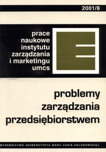 Okładka: Problemy zarządzania przedsiębiorstwem (PNIZiM 8)