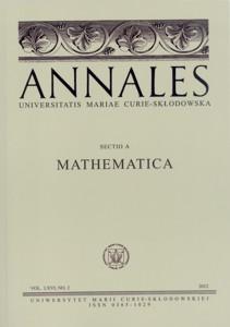 Okładka: Annales UMCS, sec. A (Mathematica), vol. LXVI, NO. 2