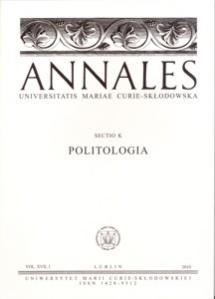 Okładka: Annales UMCS, sec. K (Politologia), vol. XVII, 1