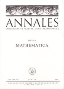 Okładka: Annales UMCS, sec. A (Mathematica), vol. LXIV,1
