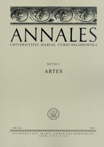 Okładka: Annales UMCS, sec. L (Artes), vol. XI, 1 