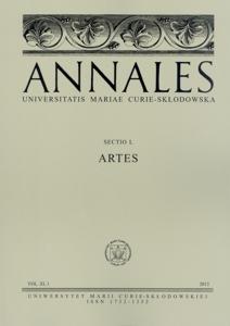 Okładka: Annales UMCS, sec. L (Artes), vol. XI, 1
