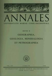 Okładka: Annales UMCS, sec. B (Geographia, Geologia, Mineralogia et Petrographia), vol. LXI