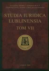 Okładka: Studia Iuridica Lublinensia, t. 7