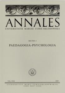 Okładka: Annales UMCS, sec. J (Pedagogia - Psychologia), vol. XXII