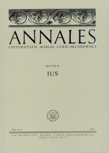 Okładka: Annales UMCS, sec. G (Ius), vol. LXI, 1