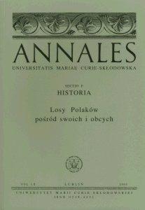 Okładka: Annales UMCS, sec. F (Historia), vol. LIX