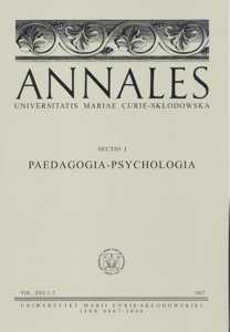 Okładka: Annales UMCS, sec. J (Pedagogia-Psychologia), vol. XXV, 1-2