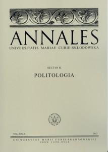Okładka: Annales UMCS, sec. K (Politologia), vol. XIX, 2