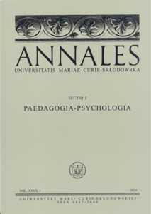 Okładka: Annales UMCS, sec. J (Paedagogia-Psychologia), vol. XXVII, 1