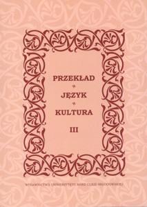 Okładka: Przekład - Język - Kultura t. 3