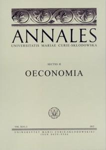 Okładka: Annales UMCS, sec. H (Oeconomia), vol. XLVI, 2