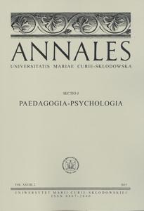 Okładka: Annales UMCS, sec. J (Pedagogia-Psychologia), vol. XXVIII, 2