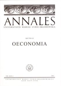 Okładka: Annales UMCS, sec. H (Oeconomia), vol. XLVI, 1