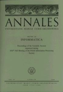 Okładka: Annales UMCS, sec. AI (Informatica), vol. VII/2007