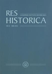 Okładka: Res Historica, t. 42