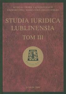 Okładka: Studia Iuridica Lublinensia, t. 3