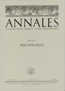 Okładka: Annales UMCS, sec. K (Politologia), vol. XV, 1