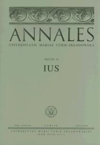 Okładka: Annales UMCS, sec. G (Ius), vol. LII/LIII, 2005/2006