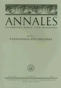 Okładka: Annales UMCS, sec. J (Paedagogia - Psychologia), vol. XVII