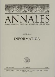 Okładka: Annales UMCS, sec. AI (Informatica), vol. VIII,  1