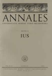 Okładka: Annales UMCS, sec. G (Ius), vol. L/LI