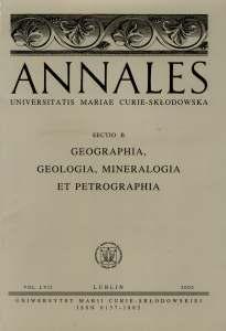 Okładka: Annales UMCS, sec. B (Geographia, Geologia etc.), vol. LIV
