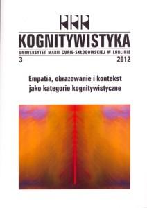 Okładka: Kognitywistyka 3. Empatia, obrazowanie i kontekst jako kategorie kognitywistyczne