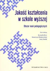 Okładka: Jakość kształcenia w szkole wyższej. Obszar nauk pedagogicznych