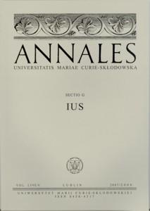 Okładka: Annales UMCS, sec. G (Ius), vol. LIV/LV